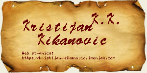 Kristijan Kikanović vizit kartica